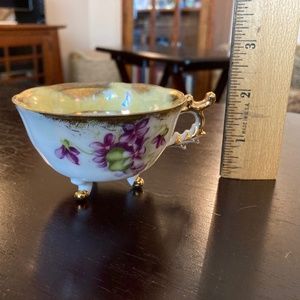 Vintage Footed Ucagco Teacup with Floral and Gold Detailing